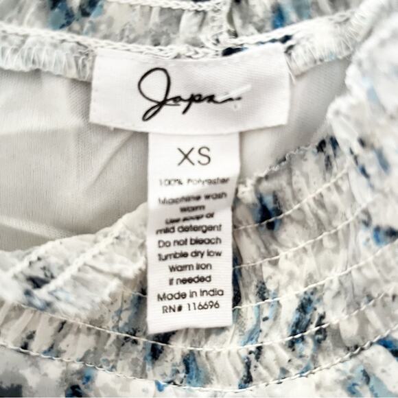 JAPNA Blue & White Patterned Blouse, XS - Picture 7 of 8